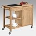 Bamboo Kitchen Island with Granite Top
