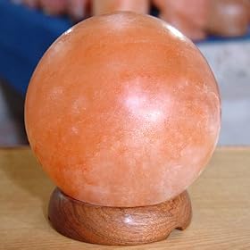 Indus Classic Natural Crystal Sphere Globe Salt Lamp , Free Cord and Bulb
