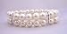 Double Strands White Pearls Stretchable Bracelet With Silver Rondells (BRAND NEW)