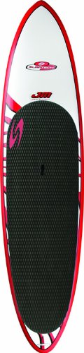 Surftech Jm Sup White Tiger Stripe And Red Rails Paddle Surfboards (White/Red, 9- Feet 8-Inch)