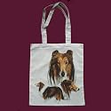 Collie Print Shoulder Tote Bag