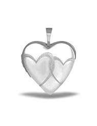 Sterling Silver "Interlocking Hearts" Heart Locket 3/4 inch x 3/4 inch
