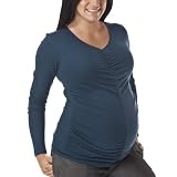Merona® Maternity Long-Sleeve V-Neck Knit Top - Thunderbolt Blue