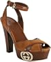 Gucci cognac suede 'Grease' platform sandals