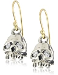 Erica Molinari "Renaissance" Diamond Eyes with Sterling Silver Hollow Skull Earrings