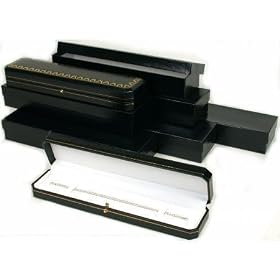 6 Bracelet Watch Boxes Black Leather Gift Display