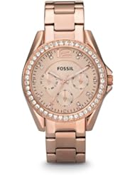 Fossil Quartz Rosegold Gem Dial Rosegold Band - Womens Watch ES2811