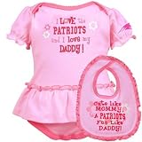 NFL Team Newborn Baby Gerber Two Pack Short Sleeve Bodysuit Creepers (0-3 Months, Pink New England Patriots)