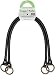 Clover 24-Inch Tube Style Leather Bag Straps, Black, 2 Per Pack