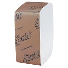 Kimberly-Clark Scott 98750 Mini Low Fold Dispenser Napkin, 13" Length x 12" Width, White (24 Packs of 250)