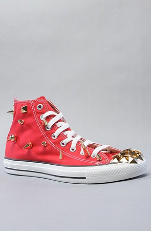 Gasoline Glamor The Studded High Top in Red and Gold (Exclusive) - Sneakers for Women product image