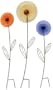 Sunset Vista Designs Garden Rainbow Collection Garden Stake Flowers, Set 3 - Orange, Purple & Yellow