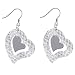 EXP Sterling Silver Two Heart Dangle Earrings