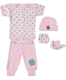 Mon Cheri Baby Girls' "Flower Patch" 5-piece Layette Set - Pink, 0 - 3 Months