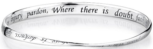FST:LORD-XB-6: FROST LORD BRACELET - Bangle Style - One Engraved with SERENITY PRAYER , Lord prayer bracelet , 925 silver tone , unisex for men & Women,swarovski crystal shamballa cz 1pcs set ,65mm diameter inside, elegantly inscribed,By Frost London