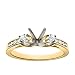 18k Yellow Gold Channel Set Round Brilliant Diamond Engagement Ring Setting (3/8 ct tw, I, I1)
