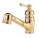 Danze Collection Single Handle Kitchen Faucet with Pull-Out Spout and Lever Handle, Polished Brass PVD #D457014PBV