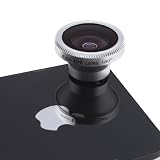 Detachable 180 Degree Fisheye (0.28X) Lens For Camera Phones Compatible With Any phone camera with lens smaller than 9.5mm