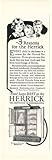 1925 Herrick Refrigerator 3 Children Reason Print Ad (50304)