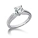 Round Diamond Classic Solitaire 4 Prong Set 18K Gold Engagement Ring (0.5ctw, F - G Color, SI2 Clarity)