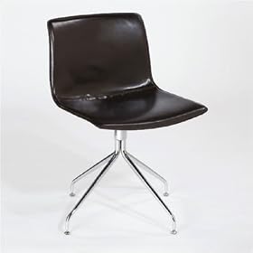 Click here to buy Euro Style 02391 Shen-S Leather Swivel Black Seat by Euro Style.