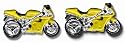 Yellow Motorbike Cufflinks