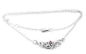 Sterling Silver Interlacing Celtic Knot Chain Adjustable 18" Necklace with Genuine Amethyst