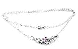 Sterling Silver Interlacing Celtic Knot Chain Adjustable 18 Necklace with Genuine Amethyst