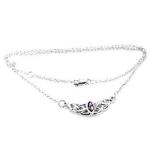 Sterling Silver Interlacing Celtic Knot Chain Adjustable 18 Necklace with... by