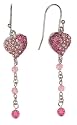 Sterling Silver and Crystal Heart Dangle Earrings by Paris Hilton