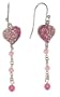 Sterling Silver and Crystal Heart Dangle Earrings by Paris Hilton