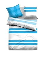 TOM TAILOR Juego De Funda Nórdica Satin (Azul/Blanco)