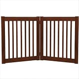 Two 27 Panel Free Standing EZ Pet Gate in Mahogany
