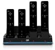 Wii Quadruple Remote Charger with 4 Rechargeable Batteries - Black