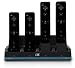 Wii Quadruple Remote Charger with 4 Rechargeable Batteries - Black