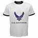 Ringer T-Shirt Black of U.S. Air Force Logo (United States Air Force)