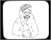 Mouse Pad with man, black and white, Native American, Alaska, Indian, turban