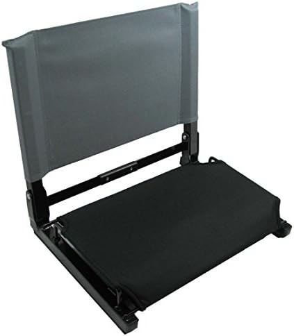 Patented Black Bottom with Grey Back Canvas Stadium Chair Bleacher Seat