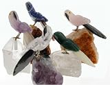 Set of 5 Crystal Birds- Rose Quartz, Crystal Quartz, Sodalite, Aventurine, Amethyst.