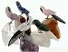 Set of 5 Crystal Birds- Rose Quartz, Crystal Quartz, Sodalite, Aventurine, Amethyst