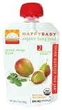 HAPPYBABY Organic Baby Food, Stage 2, Spinach, Mango & Pear,  16 - 3.5 Ounce Pouchs