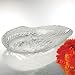 Crystal Swan Serving Platter: 17 in x 9.5 in, Unique Mixed Frost and Clear Feather Pattern