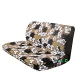 Universal-fit Hawaiian Hibiscus Floral Print Bench Seat Cover - Tan