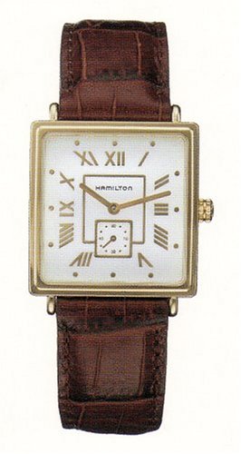 Hamilton Watches, HAMILTON - G. SQUARELINE YEL/WH/BRN, Mens Watches, Mens Hamilton Watches