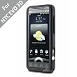 Acase(TM) HTC EVO 3D Superleggera PRO Dual Layer Protection case with 2 Screen Protector for HTC EVO 3D (Black)