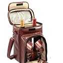 Avanti Wine-Cheese Leatherette Tote 2-Set Mahogany - Picnic Time #665-60-183