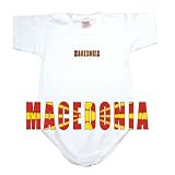 BABY BODYSUIT WHITE FLAG COLOR  MACEDONIA  9 - 12 Months