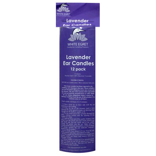 White Egret Earomatherapy Ear Candles, Lavender, 12 candles (Pack of 2) by White Egret Earomatherapy