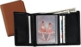 Men's Millennium Leather Tri-Fold Wallet - Black Florentine Napa Leather