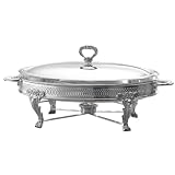 Towle 2-Quart Oval Glass Baker and Silver-Plated Oval Server with Lid
